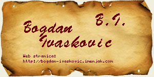 Bogdan Ivašković vizit kartica
